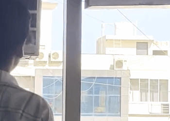 T2510060 The dog was rescued by crane after becoming stuck at the top of the building part2